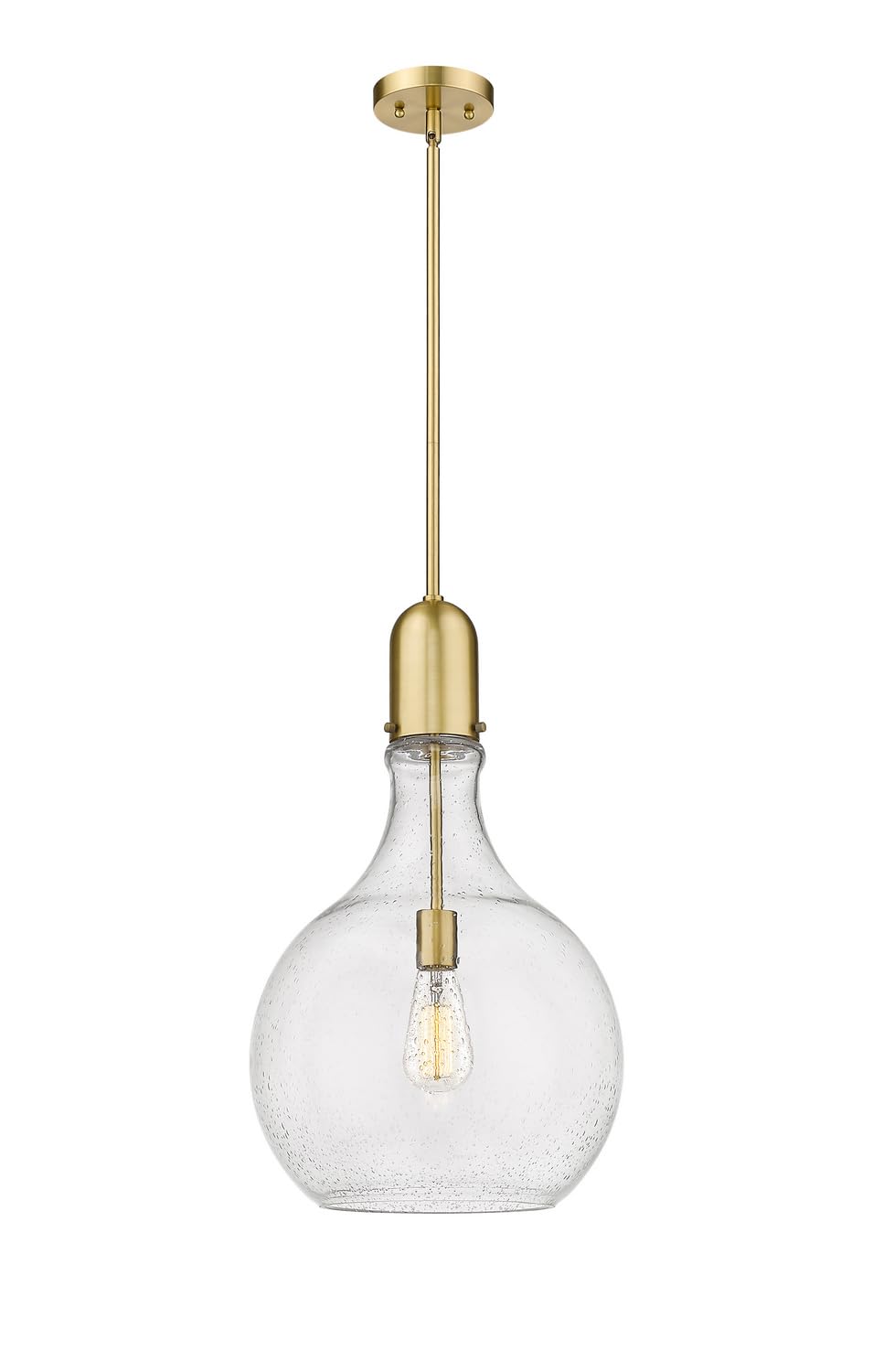 Innovations 492-1S-SG-G584-14-LED Modern LED Pendant Light - Amherst Collection - Elegant Dining Room & Kitchen Island Lighting Fixture