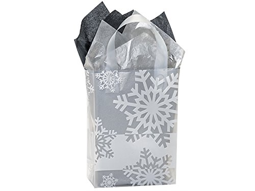 200 Pack 4 Mil Cub Snowflake Flurry Plastic Shopping Bags 8