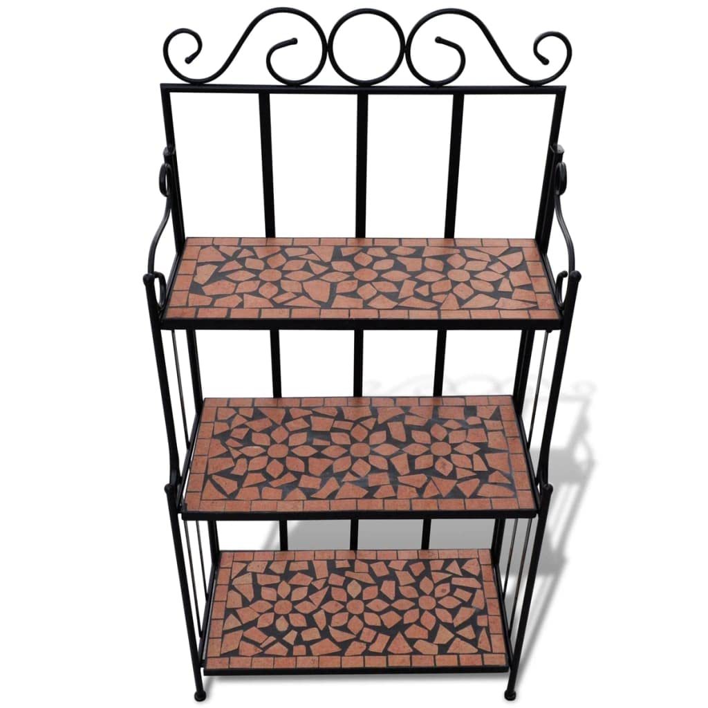 SKM Terracotta Mosaic Plant Stand - Decorative Flower Pot Holder for Indoor & Outdoor Garden Decor | Perfect for Living Room, Patio, and Balcony