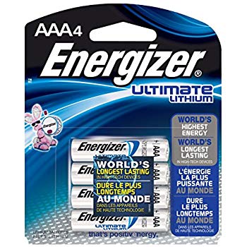Energizer Ultimate Lithium AAA Batteries (4-Pack) - Long-Lasting Power for Cameras, Toys, and Electronics