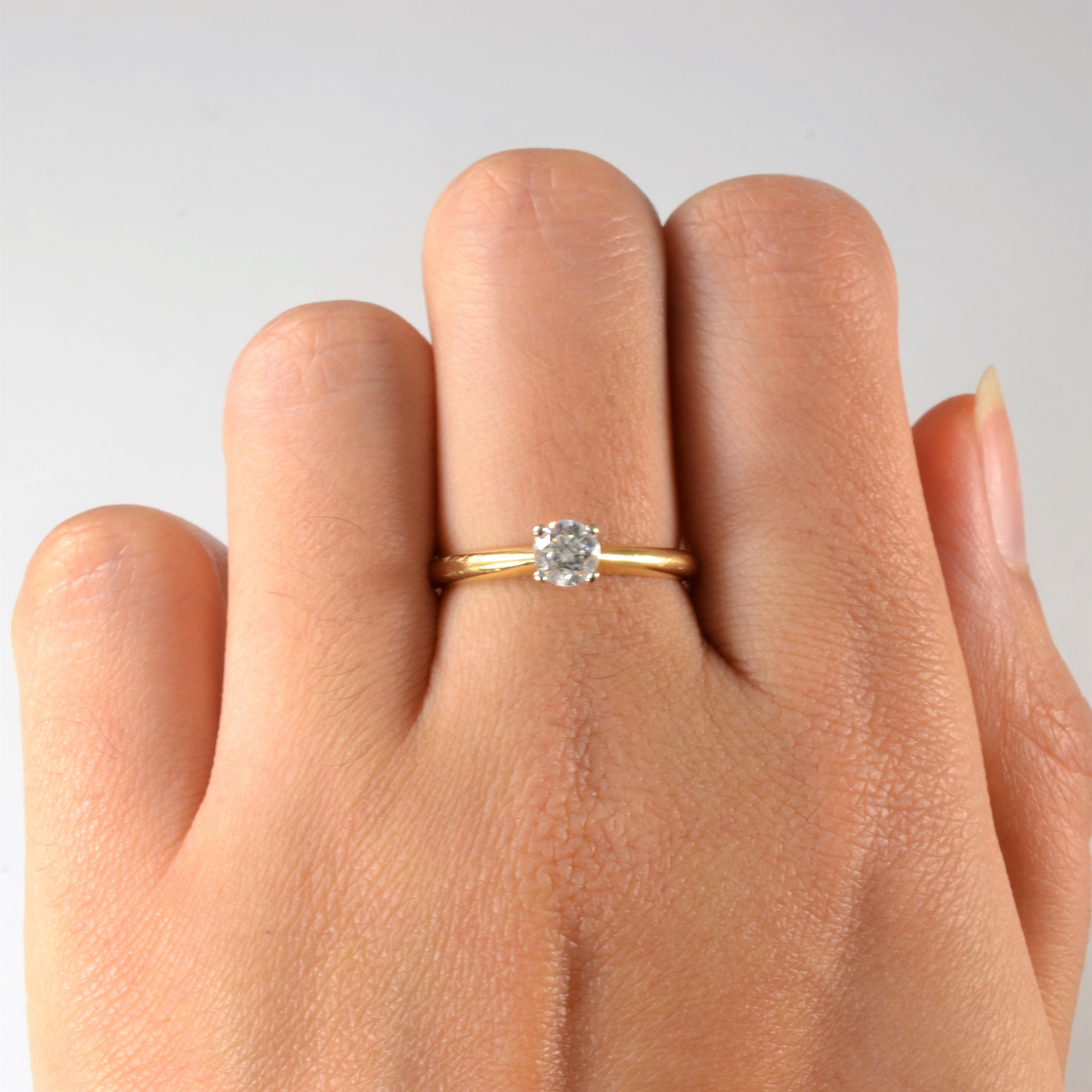 0.40ct Solitaire Diamond Engagement Ring for Women - Size 6.75 | Classic Round Cut Wedding Band | Perfect Proposal Gift for Anniversary & Valentine's Day | Elegant Jewelry for Bridal & Special Occasions
