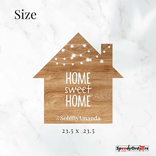 Real Estate House Sign - 'Home Sweet Home Sold' Wooden Sign for Realtors, Housewarming Party Decor & Closing Gifts | Durable Bright Wood Marketing Supplies for Yard Post & Open House Events
