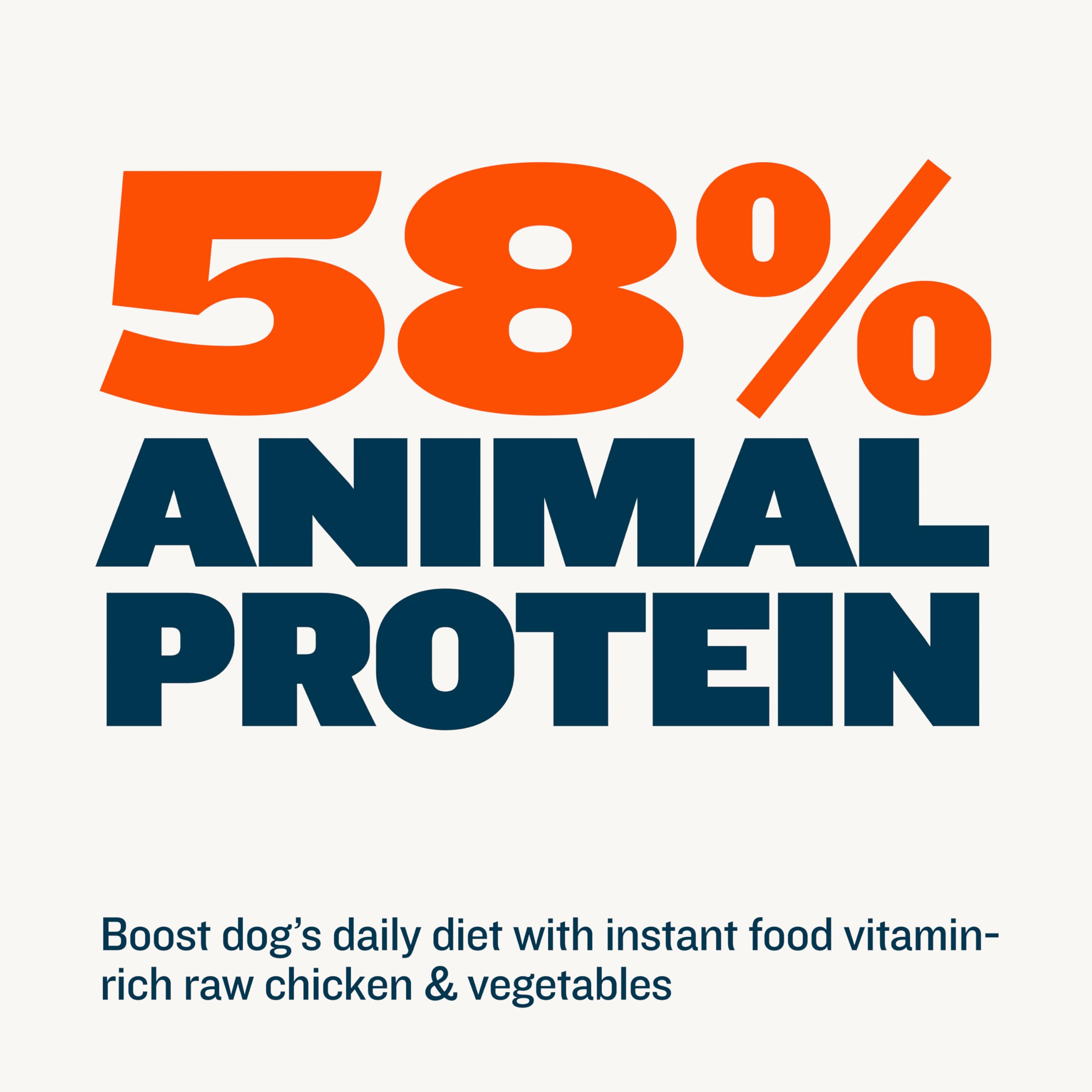 Bully Max Instant Fresh Wet Dog Food - High Protein Dehydrated Raw Dog Food with Natural Chicken Recipe - 15 oz Pouch (Makes 2.5 lbs) - Grain-Free, Vet Recommended for Puppies & Adult Dogs - Perfect for Travel, Camping & Emergency Pet Food Supply