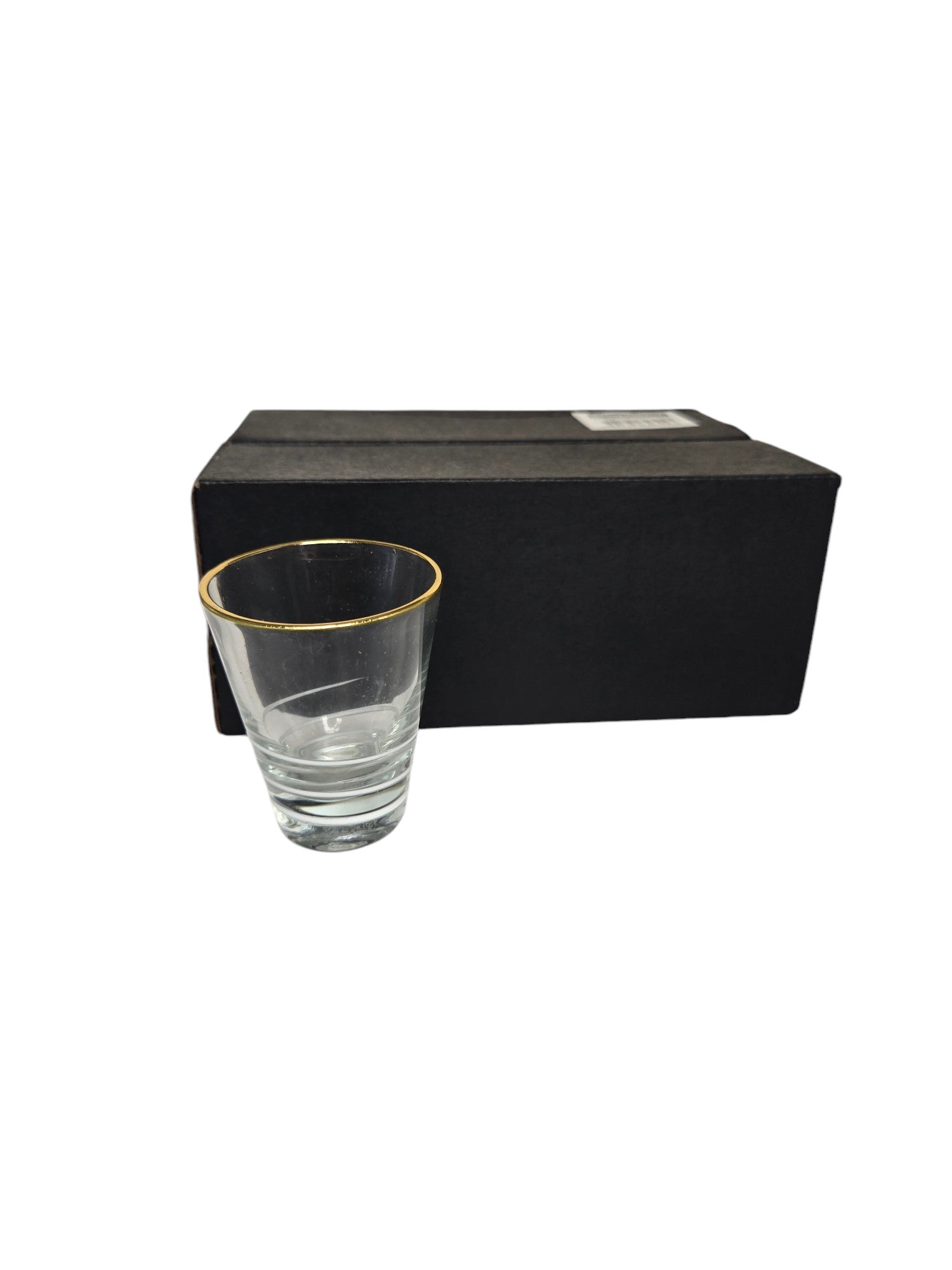 6-Piece 2x2.5 Inch Gold Rim Shot Glasses Set - Perfect for Parties, Bars, and Home Entertaining