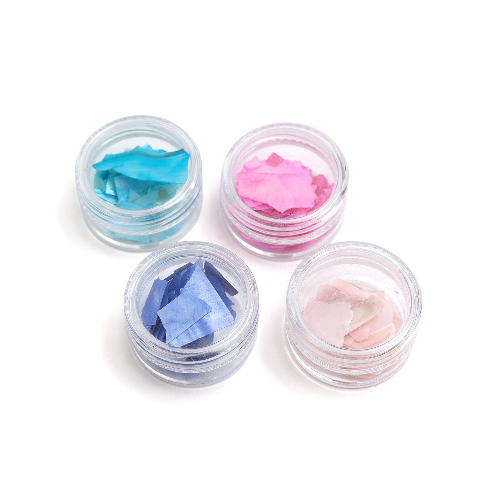 Iridescent Shell Flakes for Resin Art - 4/Pkg (50% OFF) - Perfect for Epoxy Resin Jewelry, Geode Art, and DIY Craft Projects
