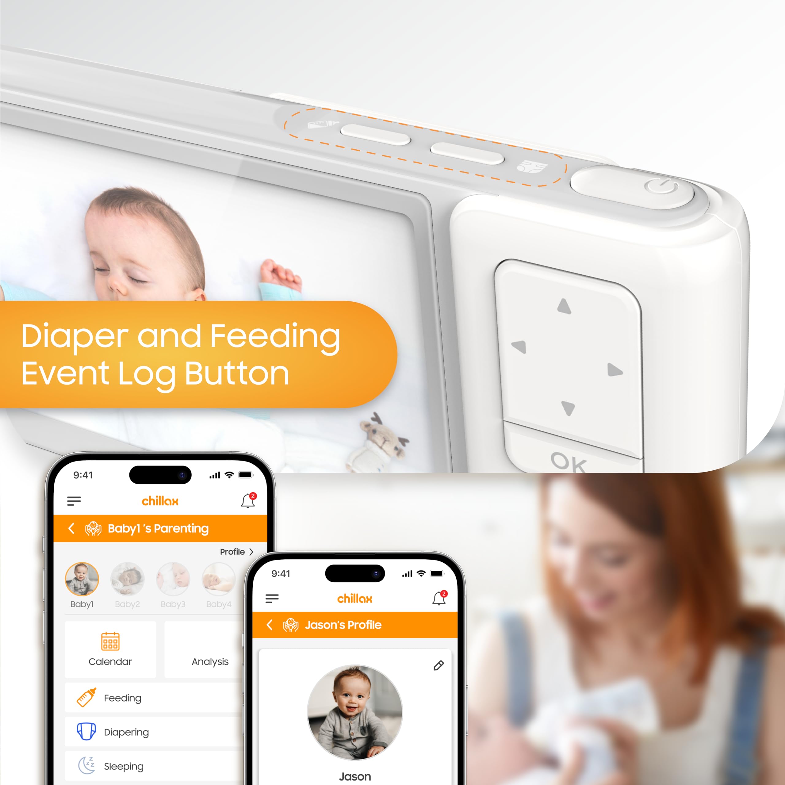 CHILLAX Giraffe Pro Max Portable Baby Monitor with 1080p HD Camera - 5