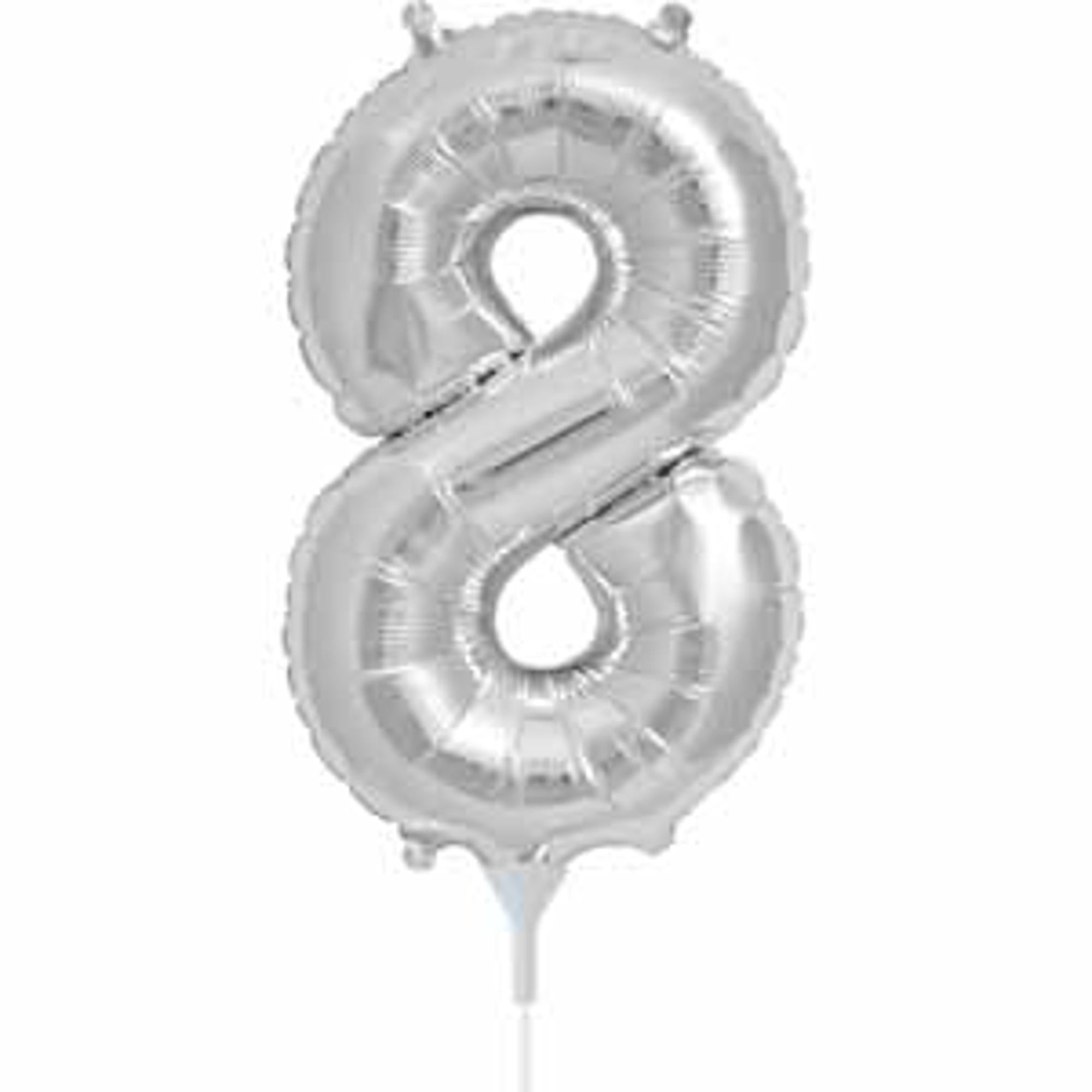 16 Inch Silver Number 8 Balloon for Birthday Party Decorations - Pack of 1 - Perfect for Anniversary, Graduation & Celebration Events