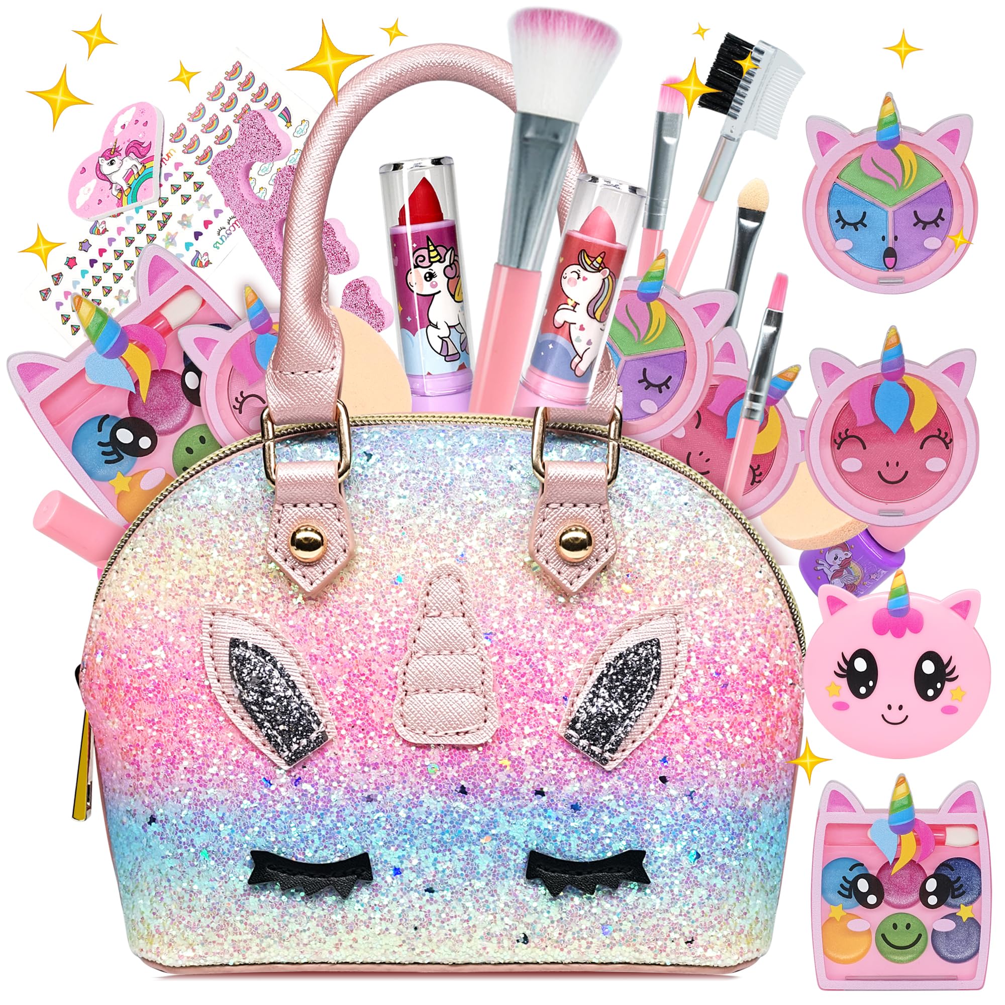 Unicorn Makeup Kit for Kids - Non-Toxic Toy Gift for Girls 4-12 Years - Birthday & Christmas Present