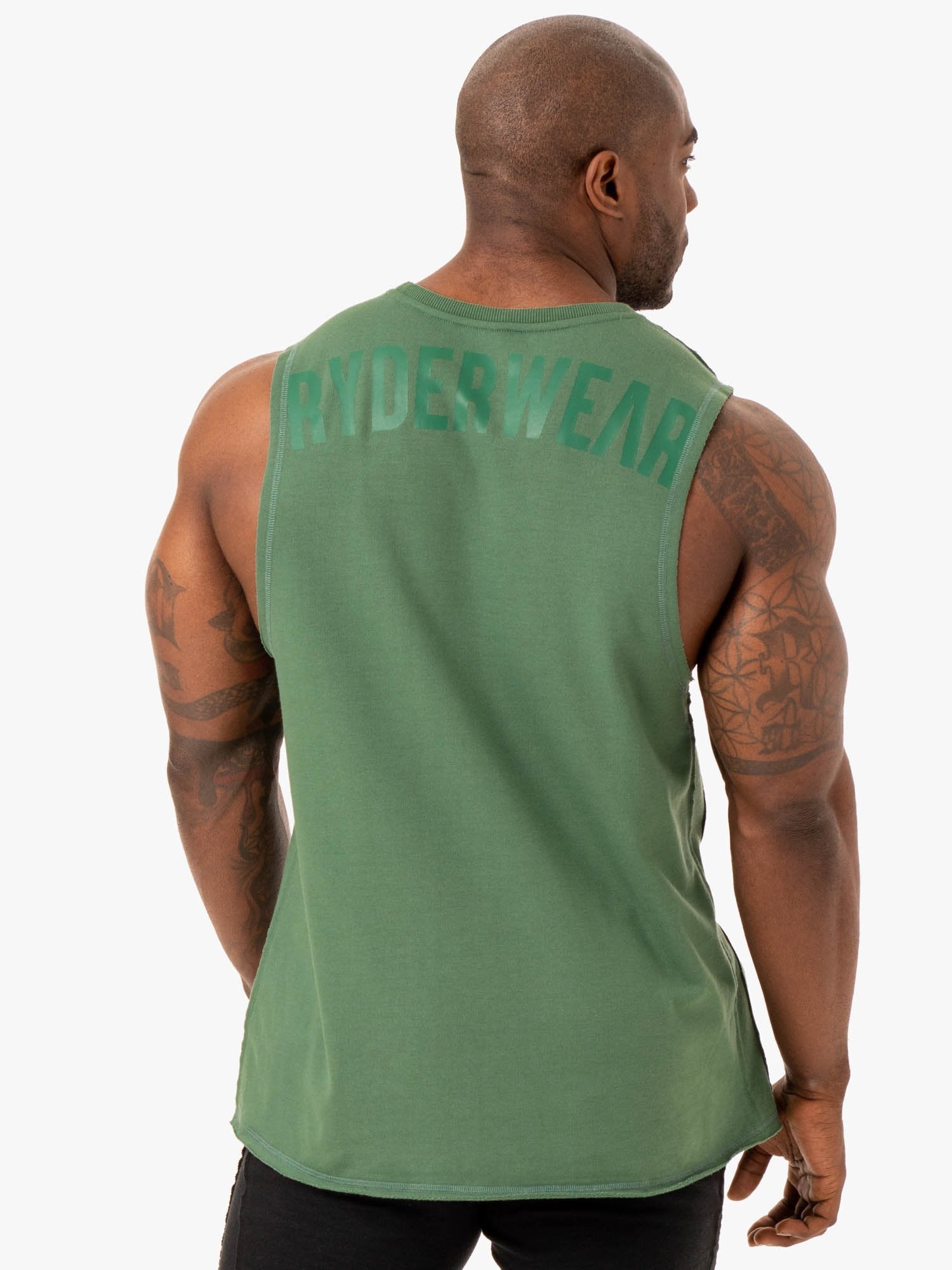 Premium Force Fleece Tank Top for Men - Soft & Breathable Green Workout Shirt - Gym, Running & Outdoor Activities