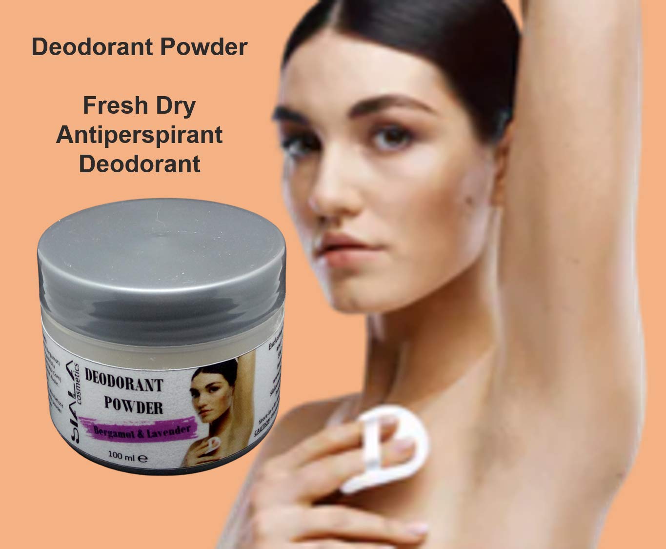 Natural Dry Deodorant Powder for Feet, Body & Underarms - Bergamot Lavender Scent | Sweat Absorption & Odor Control | Perfect for Gym, Travel & Daily Freshness