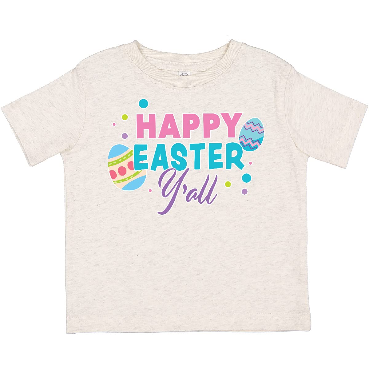 Happy Easter Toddler T-Shirt with Easter Eggs - Fun Holiday Outfit