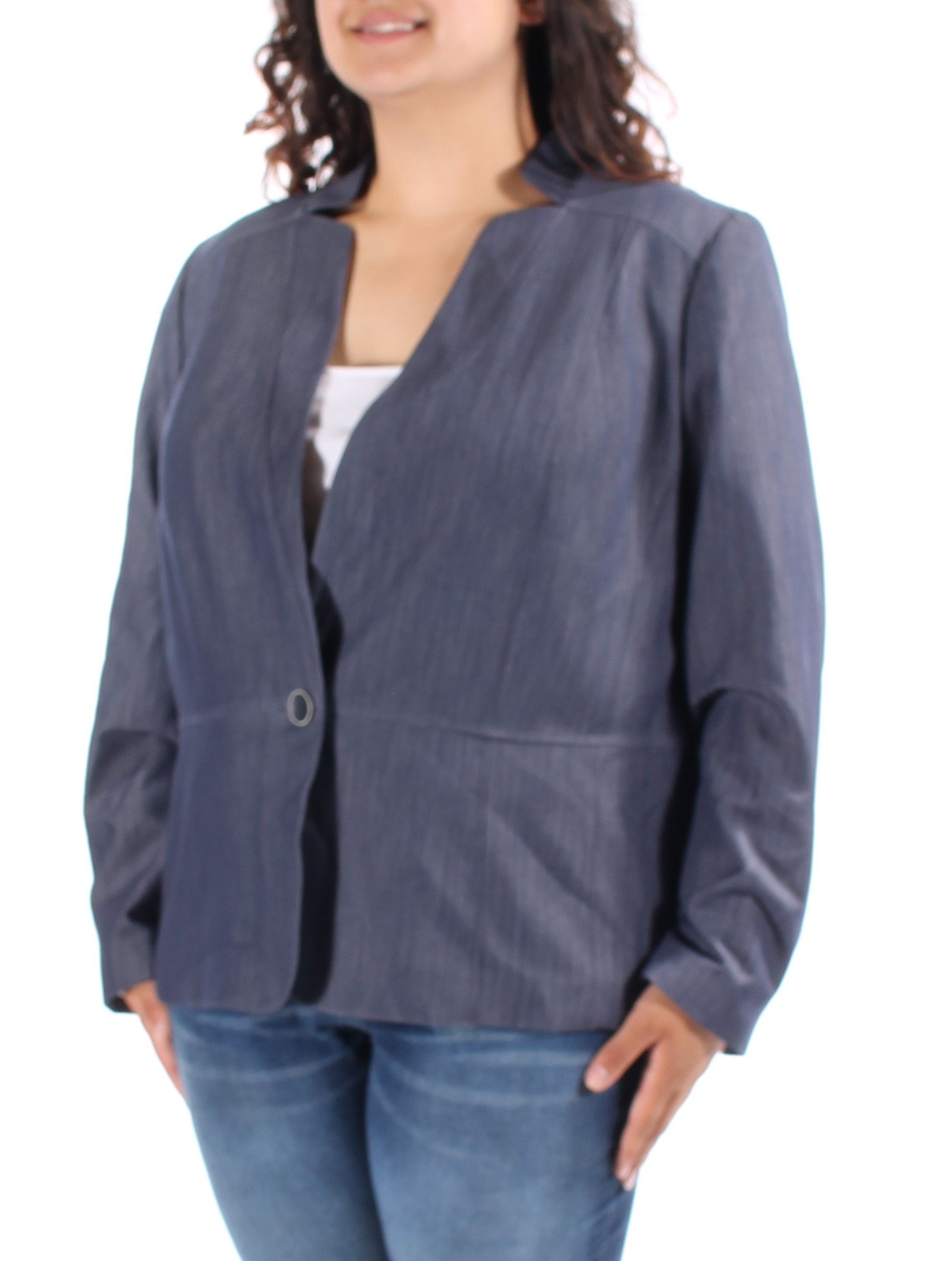 Nine West Women's Plus-Size Denim Jacket - Stretch Comfort Fit, Casual & Chic Style for Everyday Wear | Perfect for Layering, Office, Date Night & Weekend Outfits
