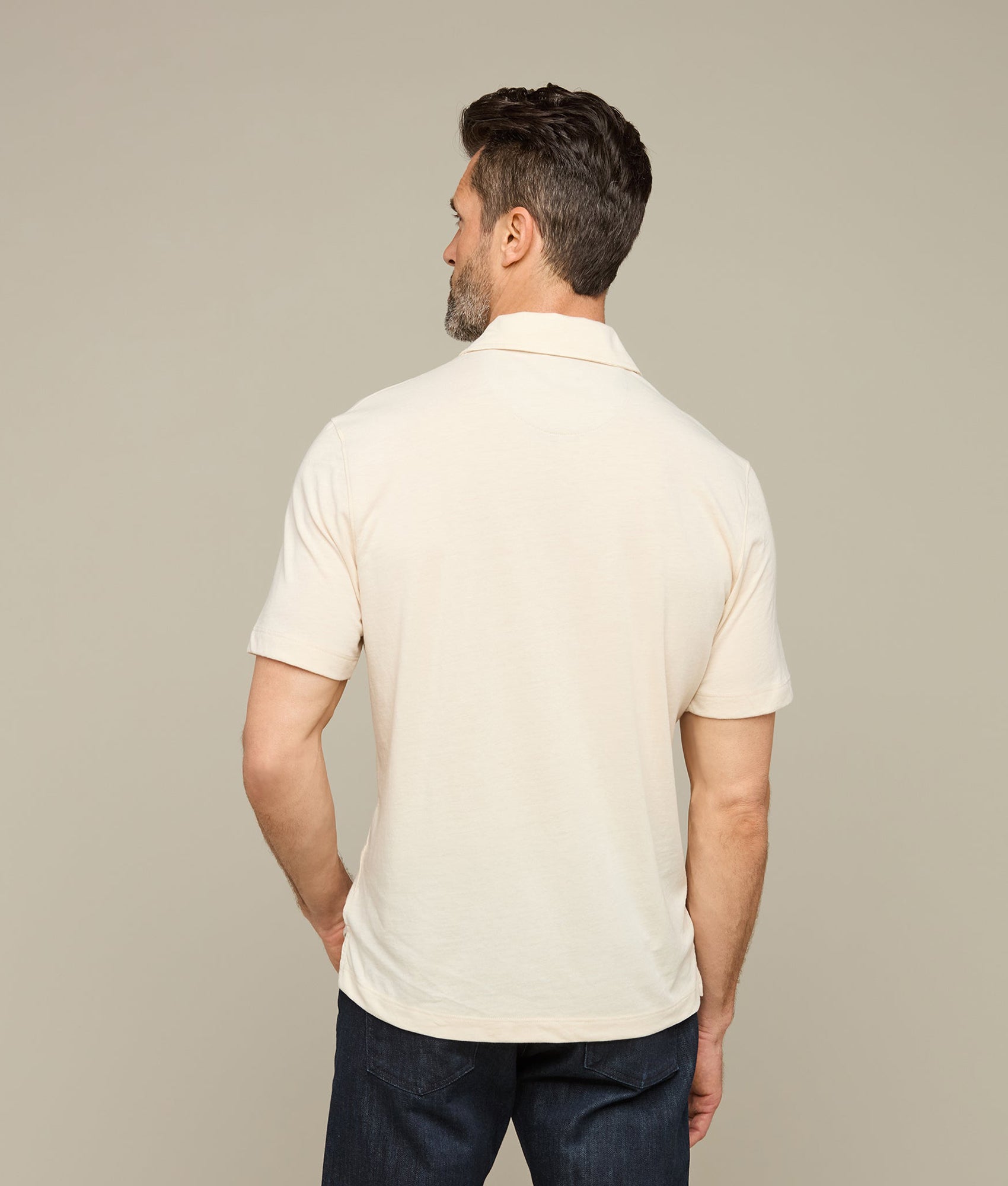 Lucchese Premium Pima Cotton Blend Polo Shirt for Men - Soft & Comfortable Cream Color - Perfect for Casual Wear, Golf & Outdoor Activities