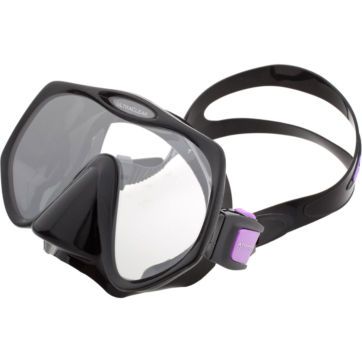 Frameless Face Mask - Medium Fit, Black with Purple Trim - Comfortable & Breathable for Daily Wear, Work, and Travel
