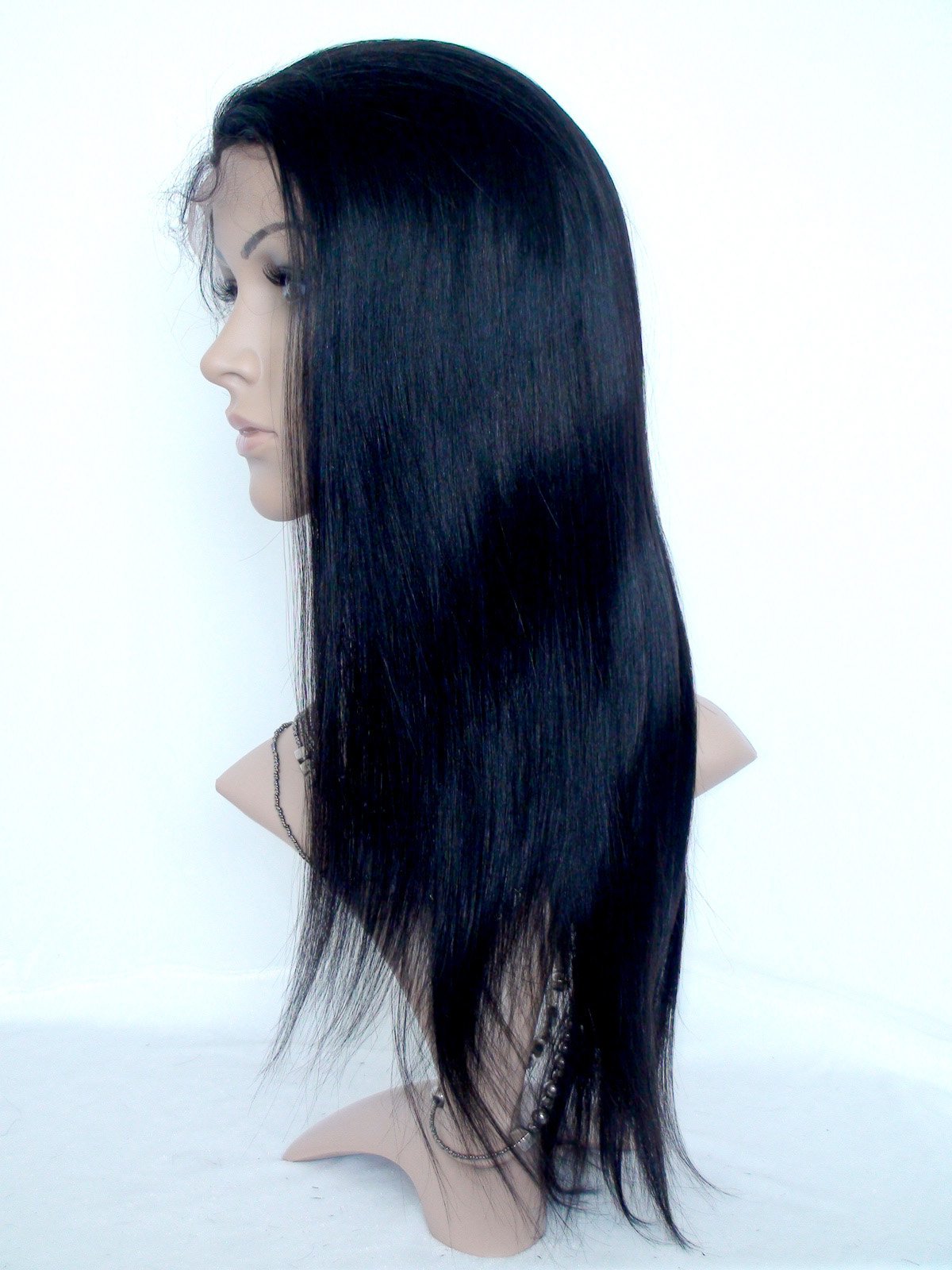 DaJun 16 Inch Premium Cambodian Virgin Remy Human Hair Full Lace Wig for Black Women - Natural Straight #1 Jet Black | Perfect for Daily Wear, Cosplay & Protective Styling