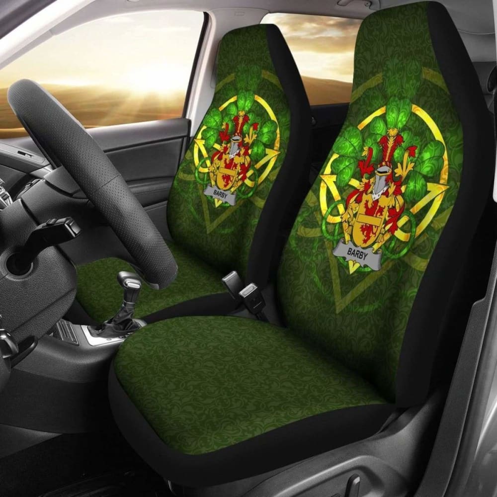 Barby Ireland Car Seat Cover Set of 2 - Celtic Shamrock Design, Universal Fit for Cars, Trucks & SUVs - Waterproof & Non-Slip Protection for Pets, Kids & Adults - Perfect for Daily Commute, Road Trips & Travel Accessories