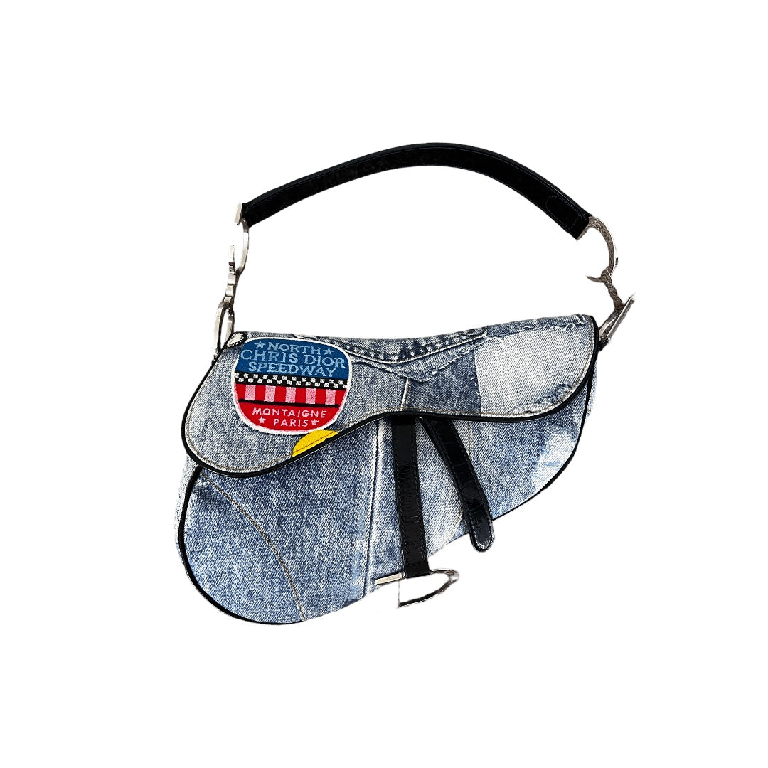 Vintage Christian Dior Denim Saddle Bag - Authentic Designer Crossbody Purse for Women | Perfect for Casual Outings, Date Nights & Fashion Events