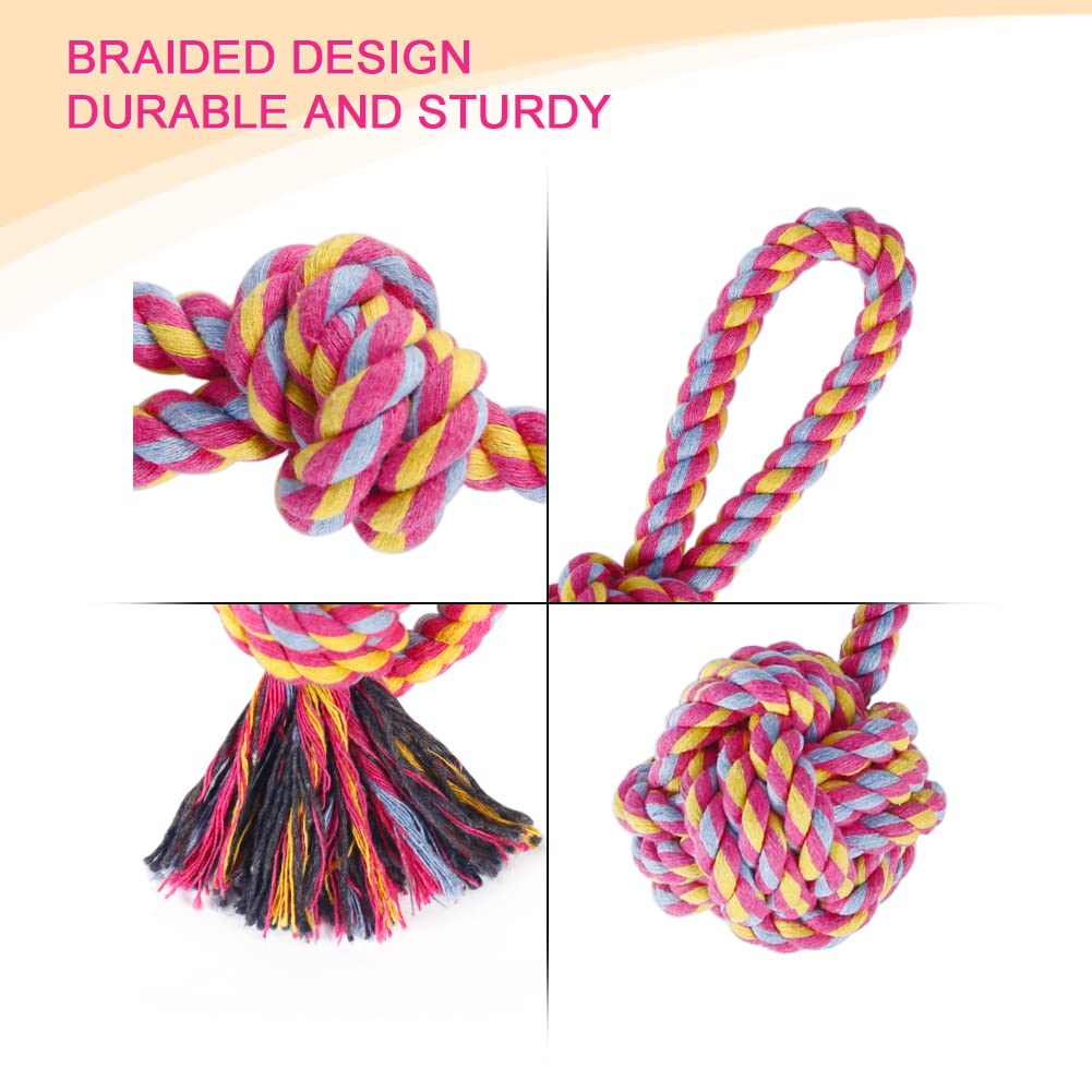 Durable Dog Rope Toys - Pack of 2 Interactive Braided Cotton Chew Toys for Teeth Cleaning & Dental Health | Perfect for Playtime, Training & Puppy Teething Relief