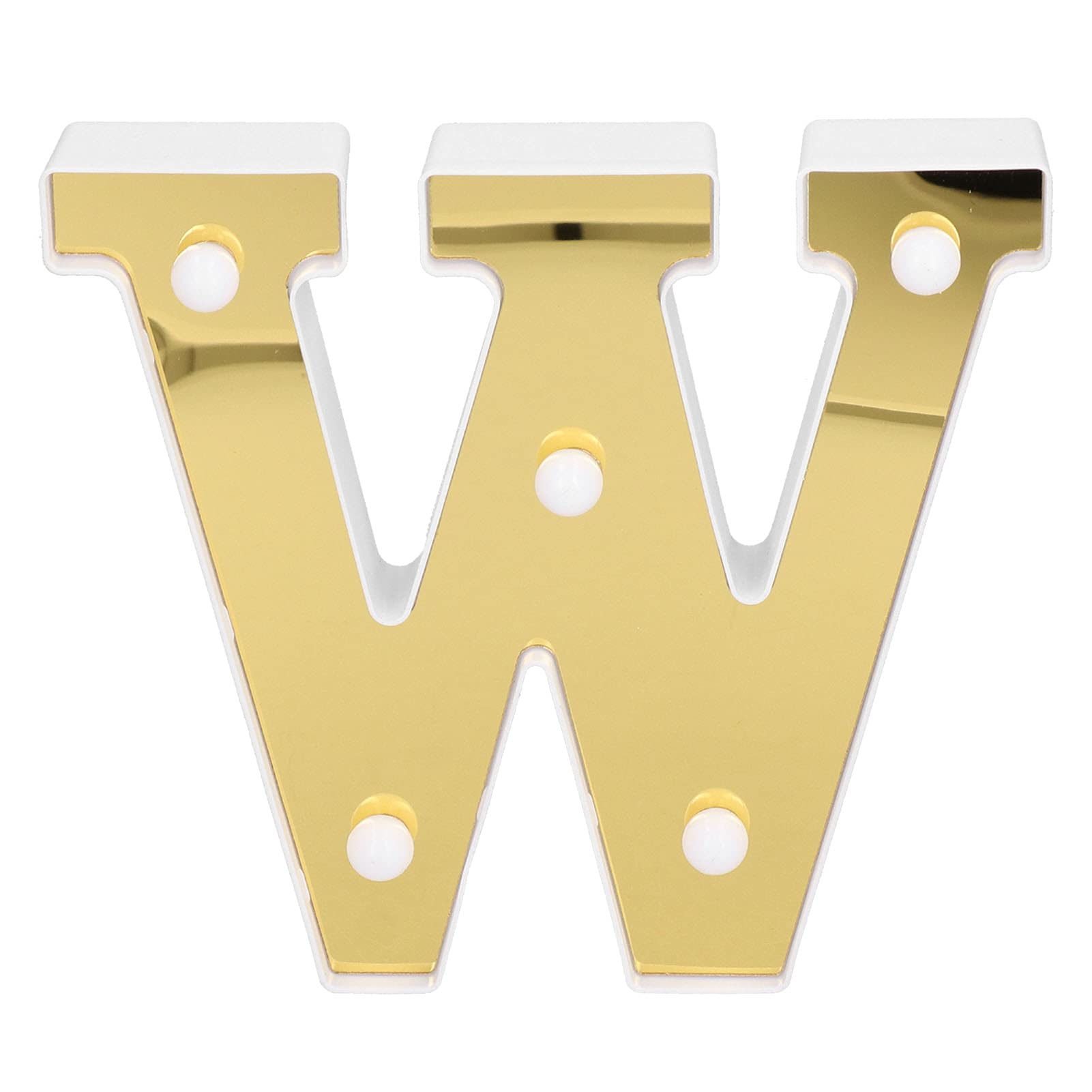 Ranvo W-Shape Alphabet Lamp - Warm White Plastic Light Fixture for Home, Bar & Birthday Party Decor - Durable, Unique & Stylish Lighting for Wall & Room Decoration