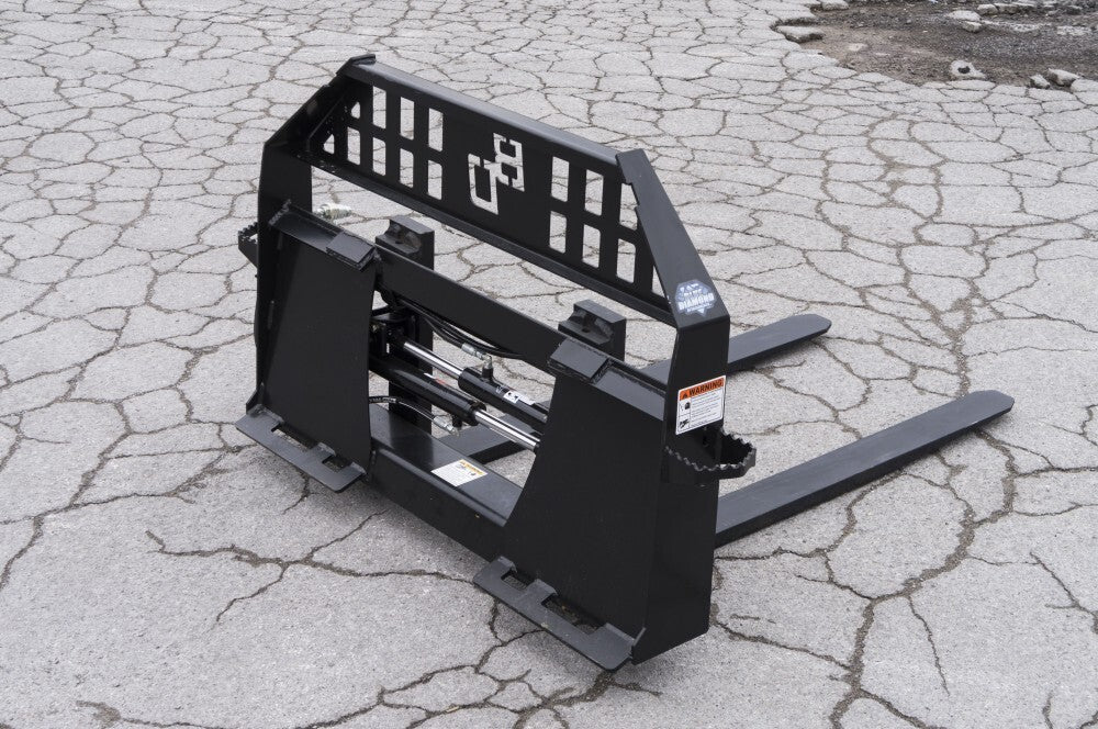 Blue Diamond® Hydraulic Adjustable Pallet Forks - Heavy Duty Forklift Attachments for Warehouse, Construction & Material Handling
