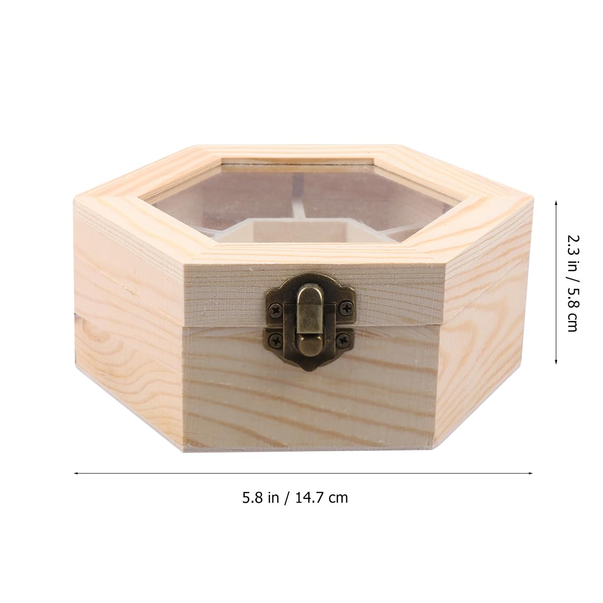 Healifty Unfinished Wooden Hexagon Jewelry Organizer Box - 7 Compartments Trinket Storage for Necklaces, Bracelets & Rings | Perfect for Bedroom Vanity, Travel Jewelry Case & Gift Packaging