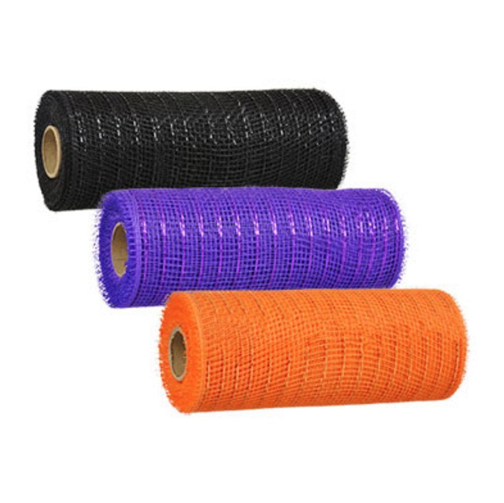 Decorative Mesh Rolls for DIY Crafts, Party Decorations - 3 Rolls (Orange, Black, Purple) | Perfect for Halloween, Christmas, Home Decor & Gift Wrapping