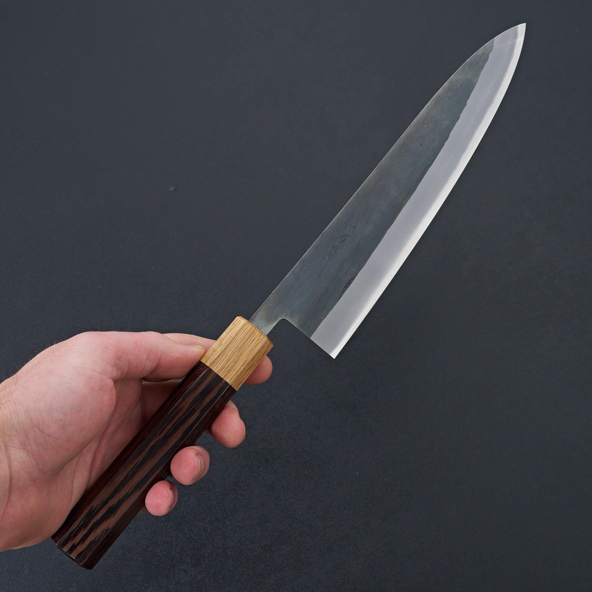 Hitohira TD Blue #2 Stainless Clad Kurouchi Gyuto 210mm Japanese Chef Knife with Wenge Handle - Perfect for Slicing, Dicing & Precision Cooking in Professional Kitchens & Home Use