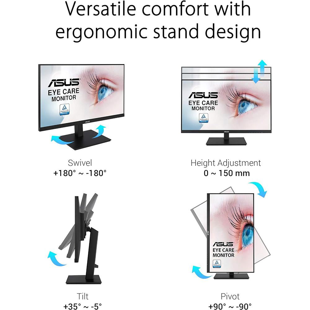 ASUS 27-inch 1080P Full HD IPS Monitor with 75Hz Refresh Rate - Ideal for Home Office, Gaming, and Entertainment
