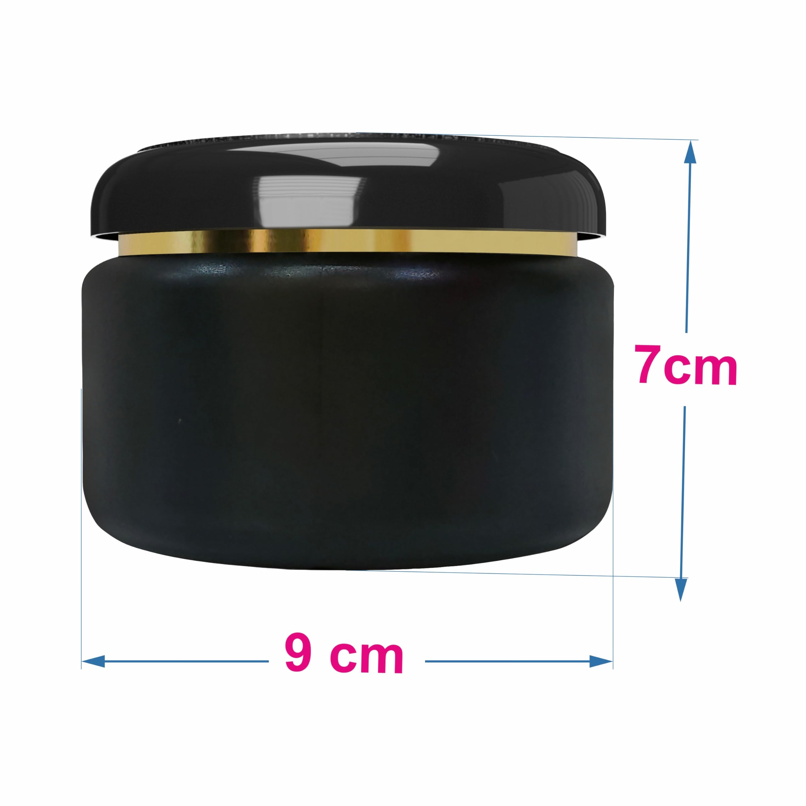 Zenvista Micra Jar with Silver Streak Lid - 2 Pack Empty Cosmetic Containers for Creams, Lotions & DIY Beauty Products | Travel-Friendly Black Makeup Storage Jars