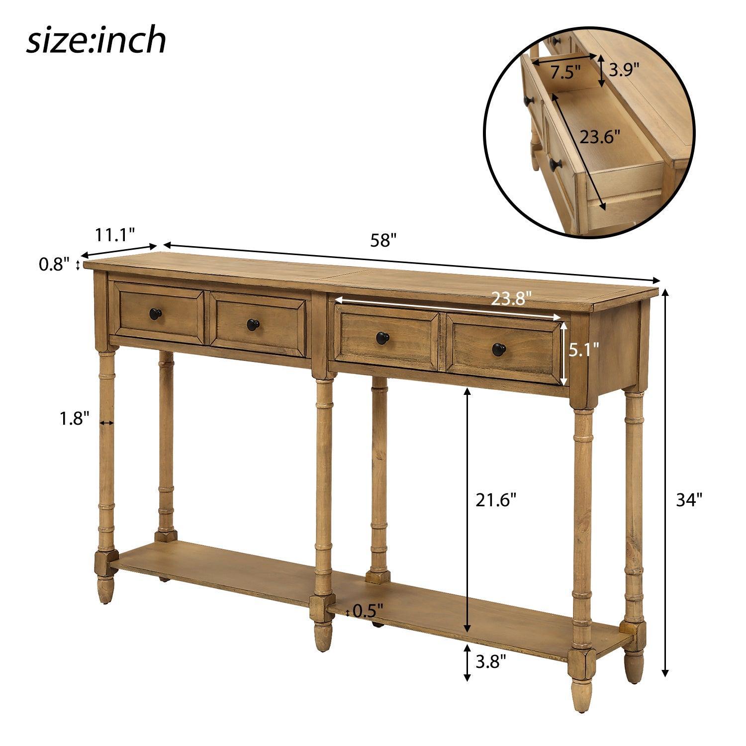 Modern Console Table with 2 Storage Drawers & Bottom Shelf - Easy Assembly Sofa Table for Living Room, Entryway, Hallway - Perfect Behind Couch, Under TV or as Entry Table Decor