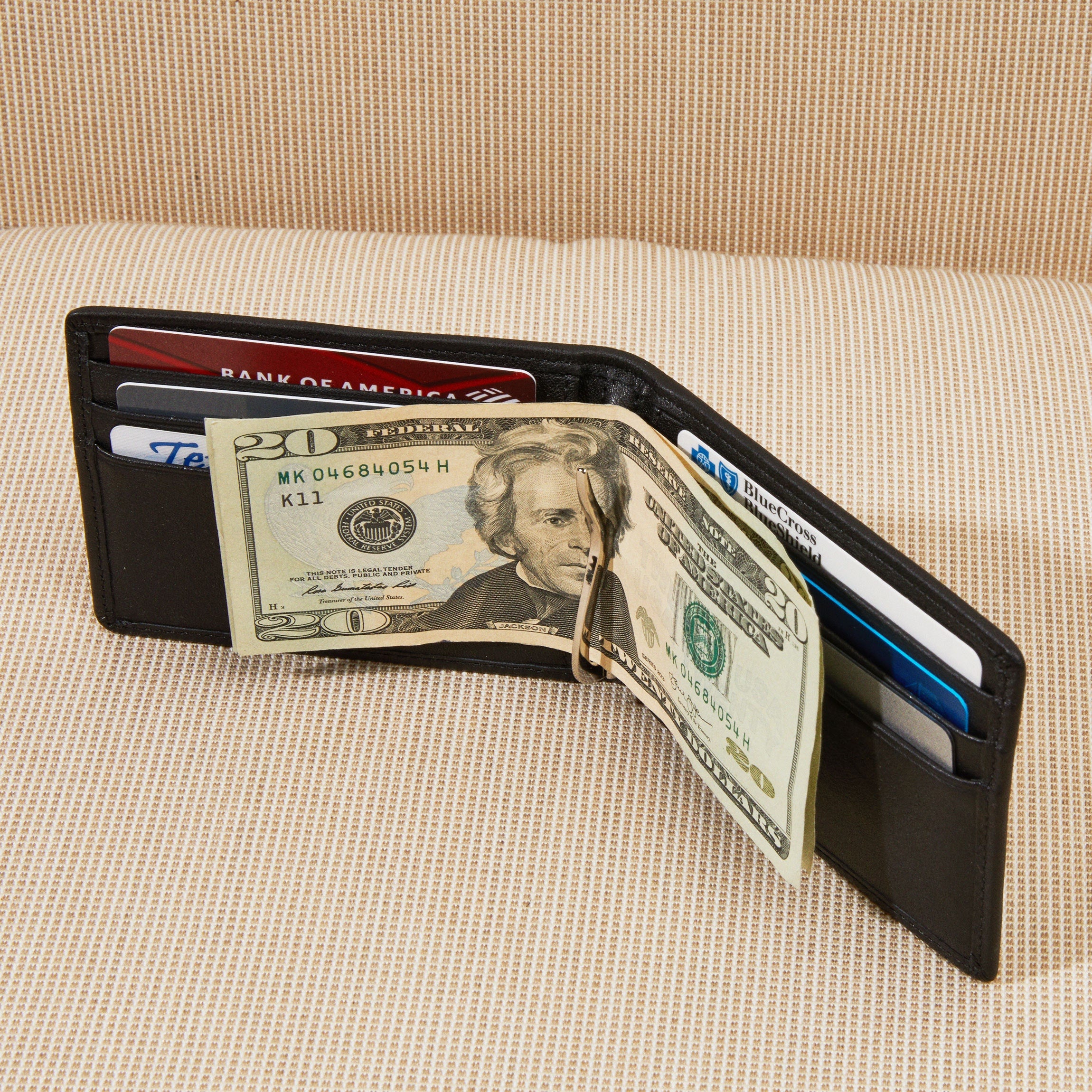 RFID Blocking Bifold Wallet with Money Clip - Black Onyx Genuine Leather for Men | Slim & Secure for Everyday Carry, Travel & Business