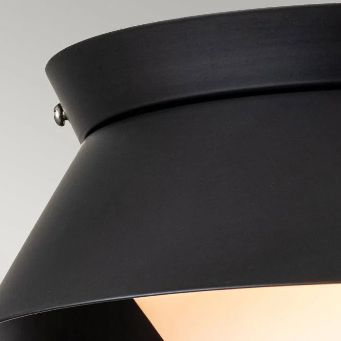 2Lt Flush Mount IP44 Waterproof LED Ceiling Light - Matte Black Finish for Bathroom, Kitchen & Indoor Lighting