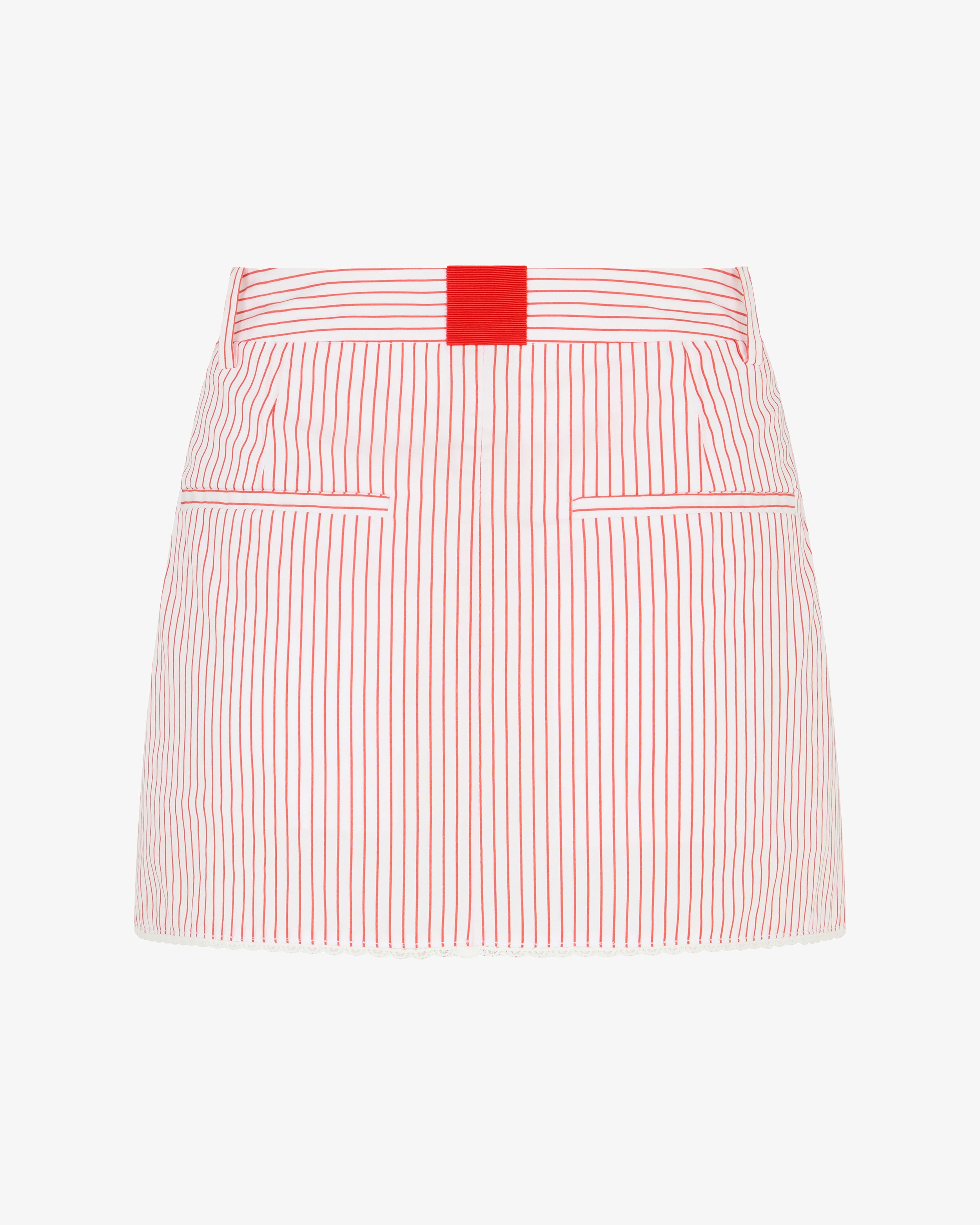 Striped Serena Mini Skirt - Red & White Floral Summer Skirt for Women | Casual Outfit, Beachwear, Party Dress