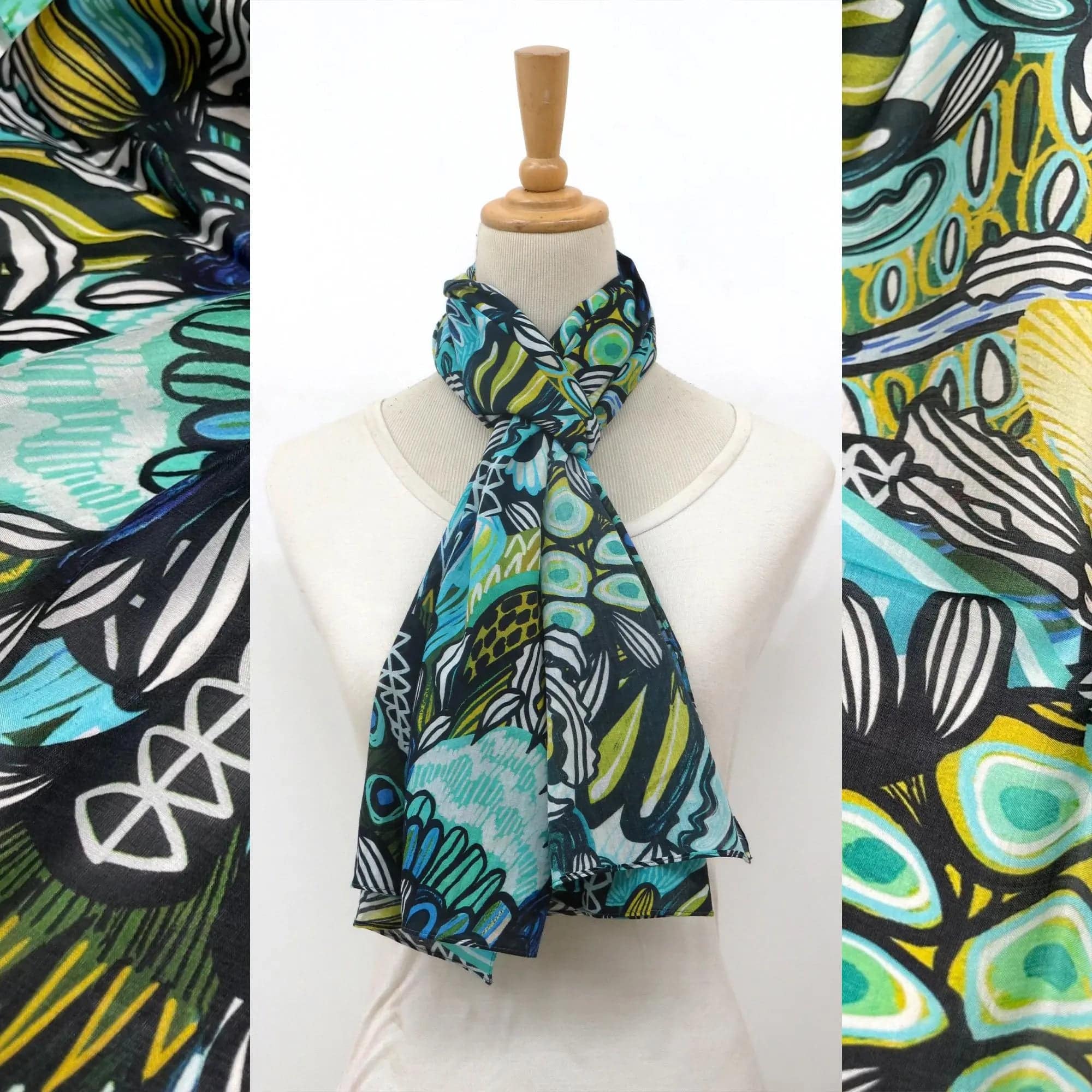 Protea Azure Silk Scarf - Luxury Women's Fashion Accessory for Elegant Outfits, Gifts & Special Occasions