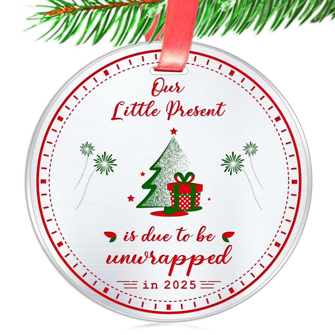 2025 Baby Pregnancy Announcement Gift for Husband, Grandparents & Family - Unique Keepsake Ornament for Expecting Parents - Perfect for Gender Reveal, Baby Shower & Nursery Decor