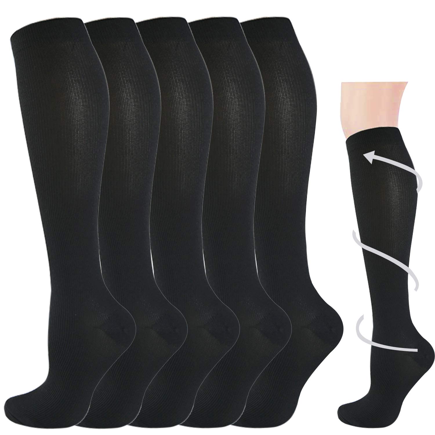 Best Graduated Medical Compression Socks 20-30mmHg for Women & Men - Knee High Support Socks for Circulation, Varicose Veins & Travel - Perfect for Nurses, Athletes & Long Flights