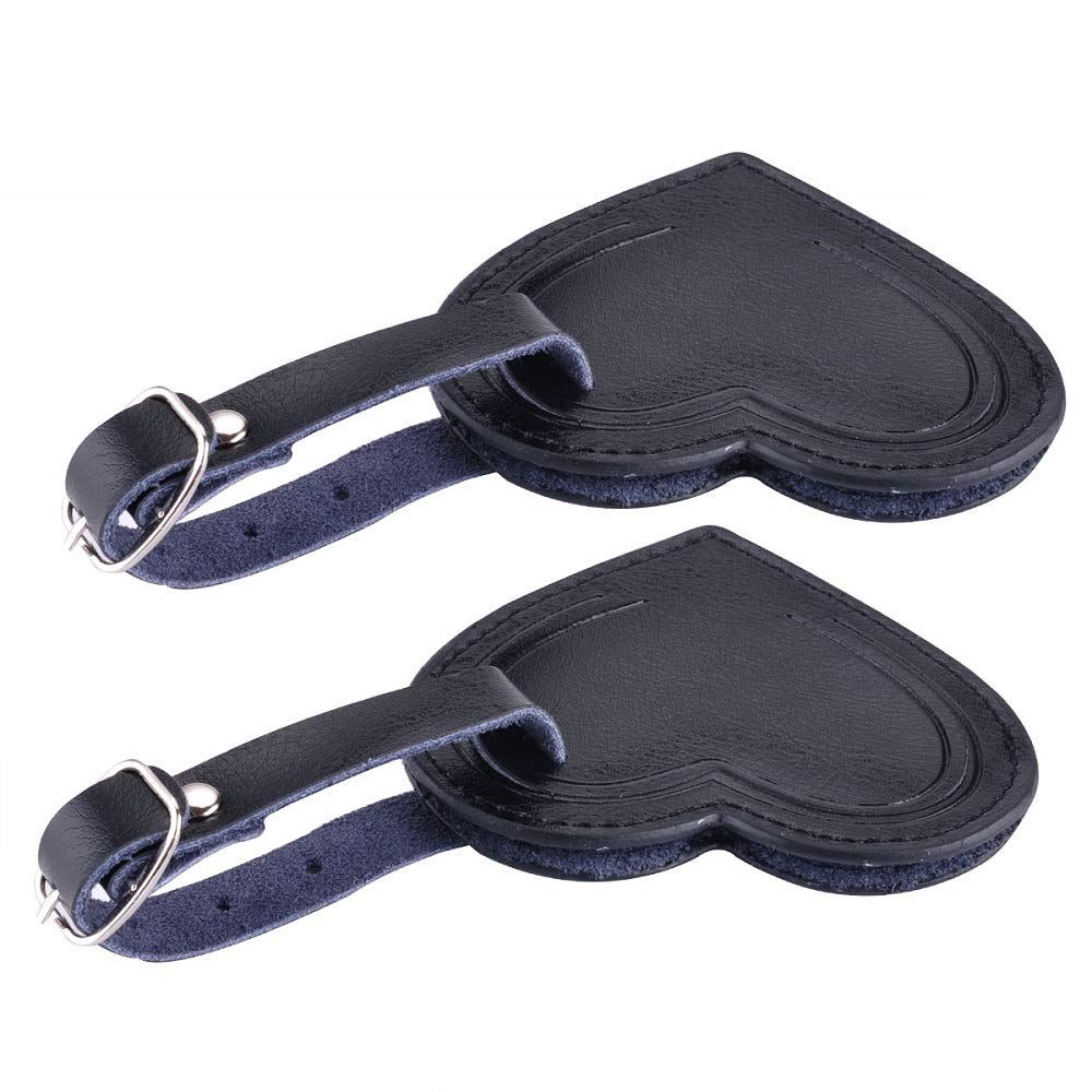 AVIMA Premium Handmade Leather Luggage Tags - 2pcs Small Heart-Shaped Suitcase ID Tags for Travel Bags | Perfect for Suitcase Identification, Gift for Travel Lovers & Unique Luggage Accessory