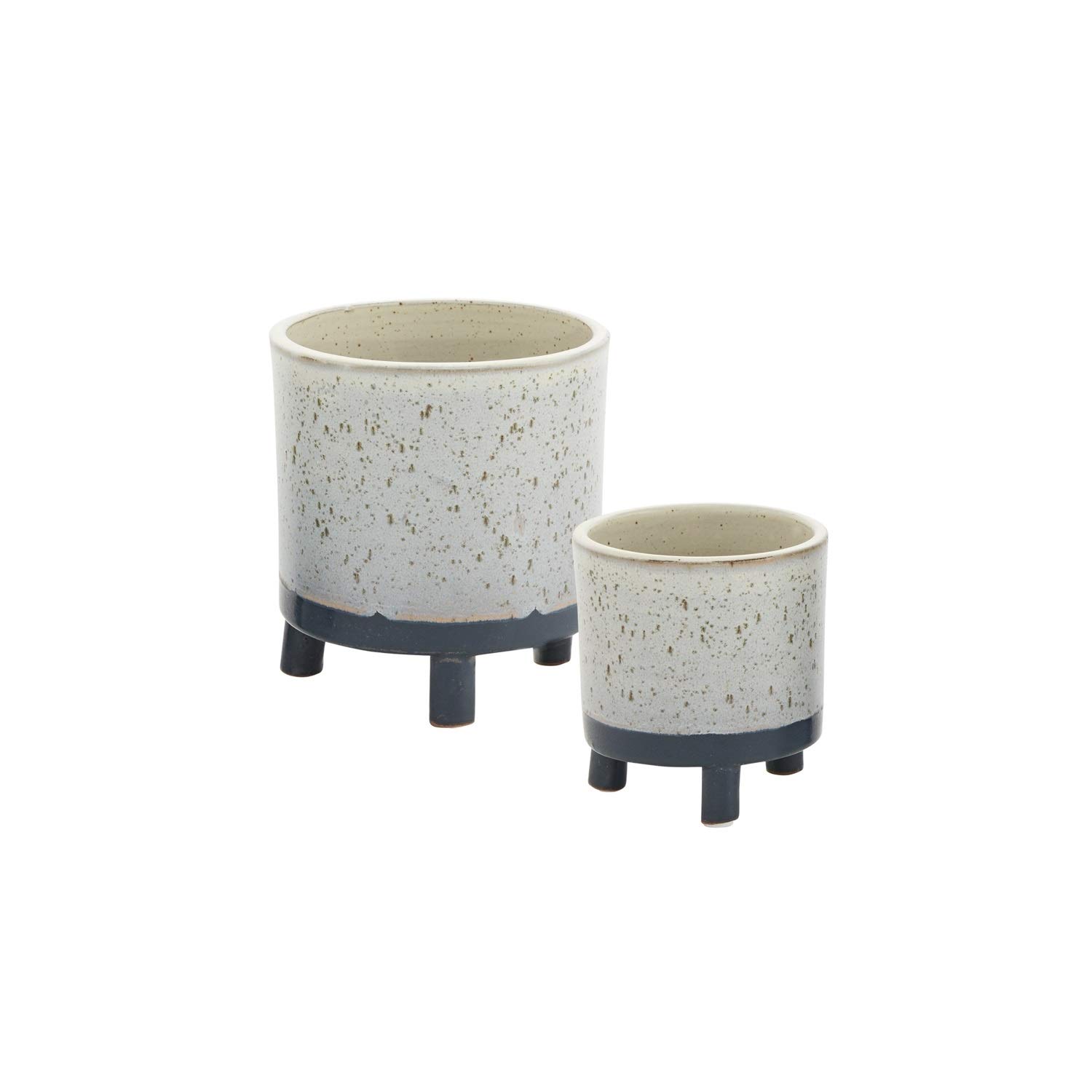 Lova Blue Ceramic Plant Pots with Stand - 4.75x5 Inch Modern Flower Vase for Indoor Plants, Home & Office Decor - Perfect for Succulents, Small Flowers & Tabletop Decorations