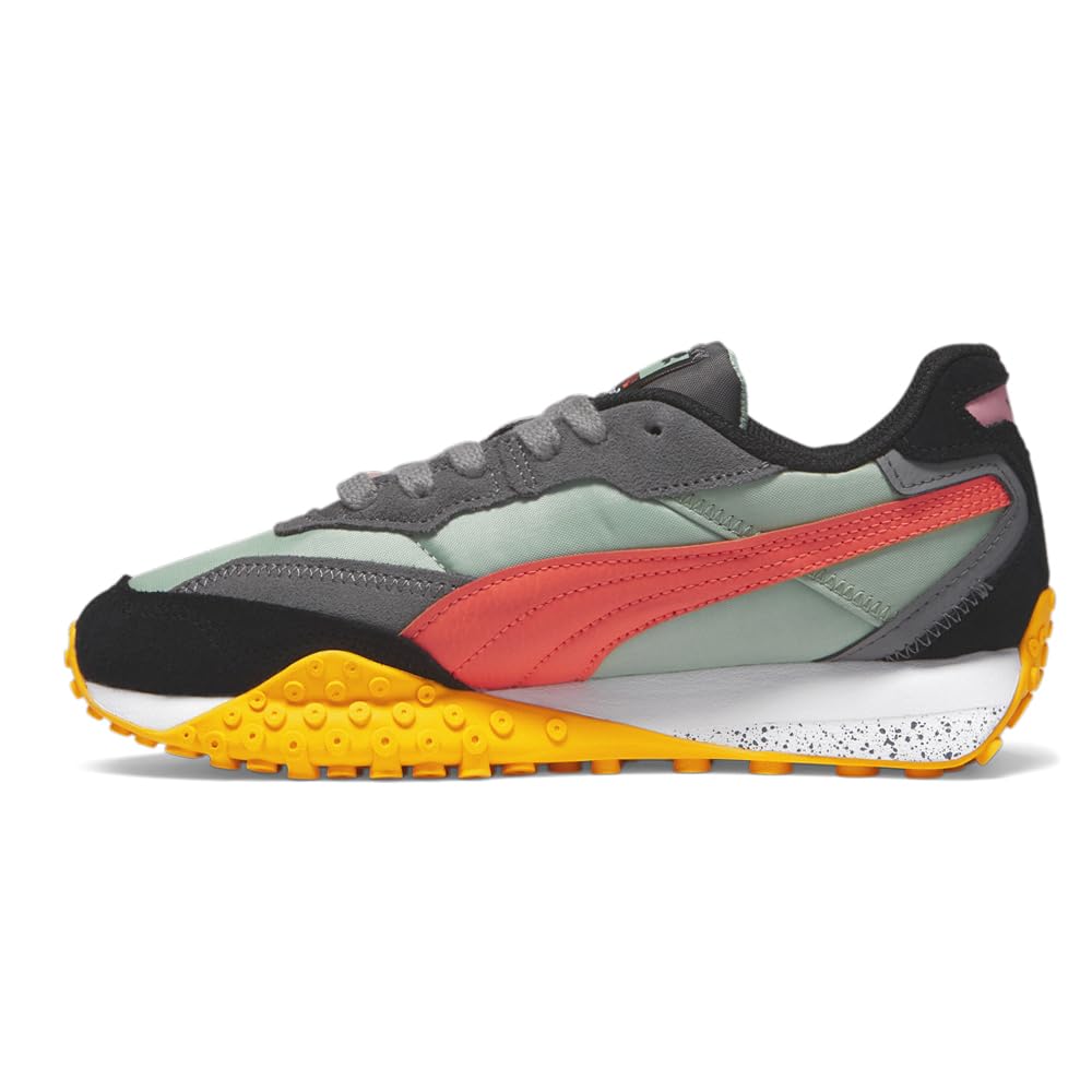 PUMA Women's Blktop Rider Brand Love Sneakers - Green Lace-Up Casual Shoes for Running, Walking & Gym Workouts