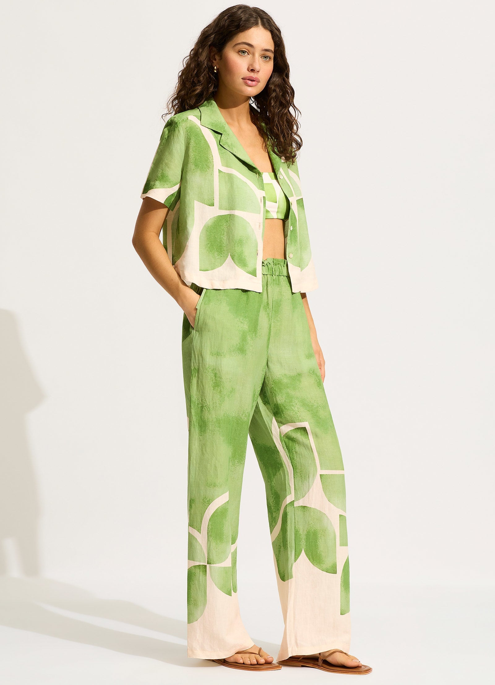 Sunray Drawstring Pants for Women - Comfortable Elastic Waist Lounge Pants in Sage Green - Perfect for Yoga, Home Wear and Casual Outfits