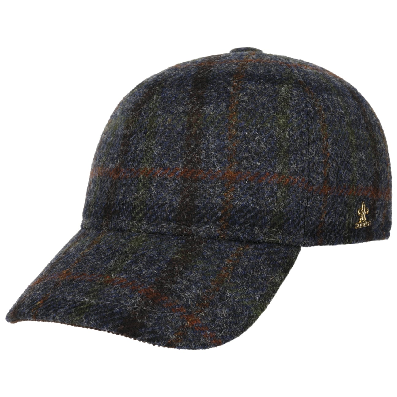 Lierys Gold Harris Tweed Check Cap - Classic Wool Flat Cap for Men | Perfect for Outdoor Adventures, Casual Wear & Vintage Style