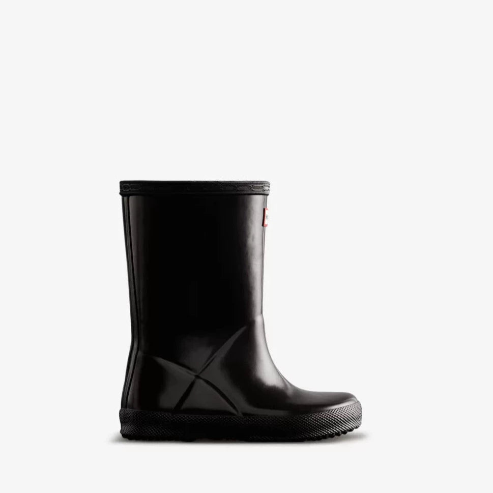 Hunter Original Kids First Gloss Rain Boots - Black Waterproof Rubber Boots for Boys & Girls - Perfect for Puddles, Mud Play and Outdoor Adventures