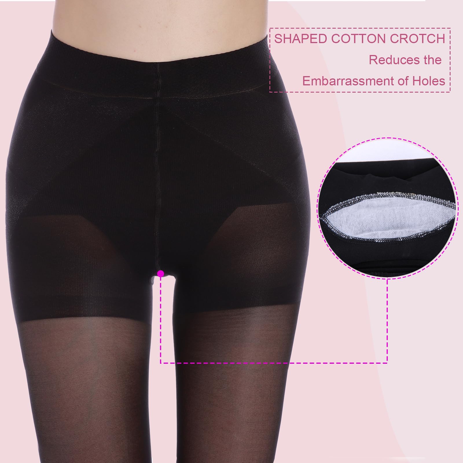 Weziarer Women's 40D Sheer Tights - High Waist Pantyhose with Tummy Control & Top Support Stockings for Everyday Wear, Office & Special Occasions