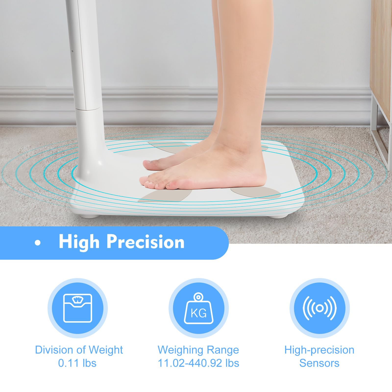 Digital Medical Body Weight Scale - 440Lbs Capacity Professional Physician Scale with Height Measurement for Doctor Offices & Home Use | Accurate Health Monitoring for Adults & Patients