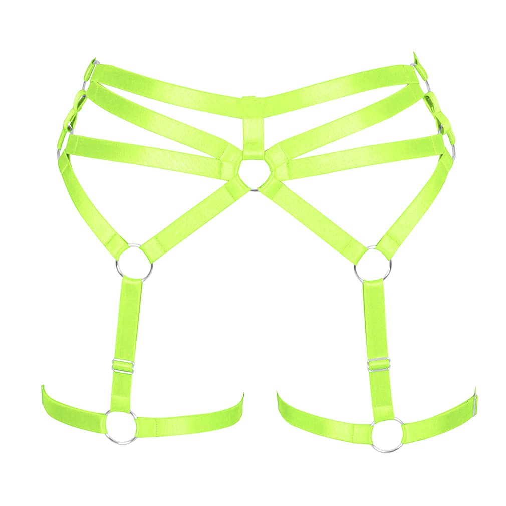 Sexy Women's Punk Harness Garter Belt - Adjustable Elastic Waist & Thigh Straps - Gothic Lingerie for Stockings - Perfect for Burlesque, Cosplay & Night Out