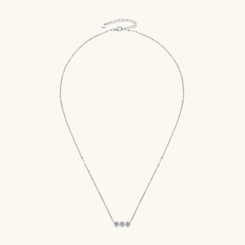 Triple Blessings Premium Moissanite Pendant Necklace - Elegant Jewelry Gift for Women, Bridesmaids & Special Occasions | Perfect for Weddings, Anniversaries & Birthday Celebrations