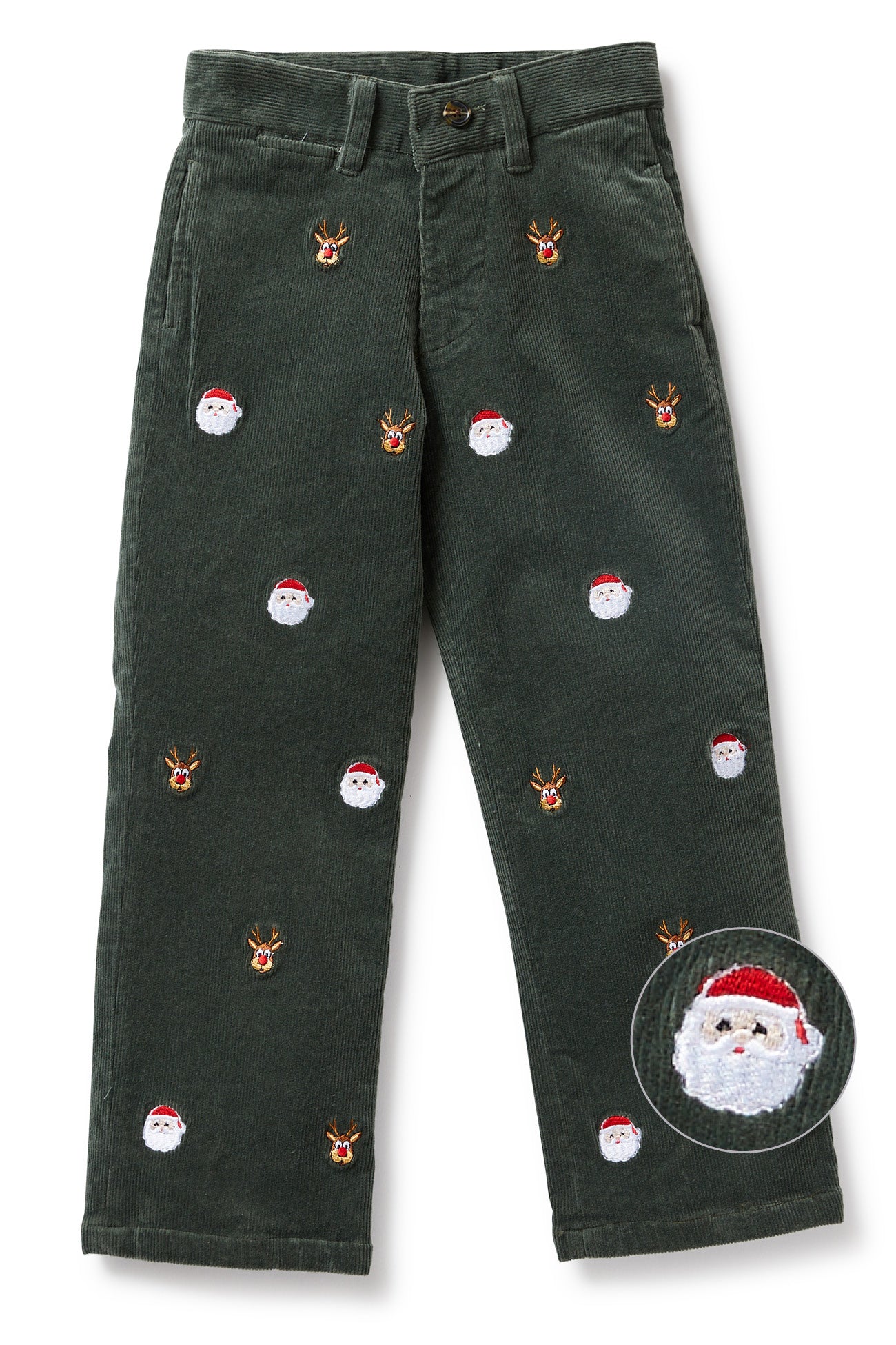 Boys Corduroy Pants Olive Green - Comfortable Beachcomber Style for Kids - Perfect for Christmas Night & Holiday Outfits
