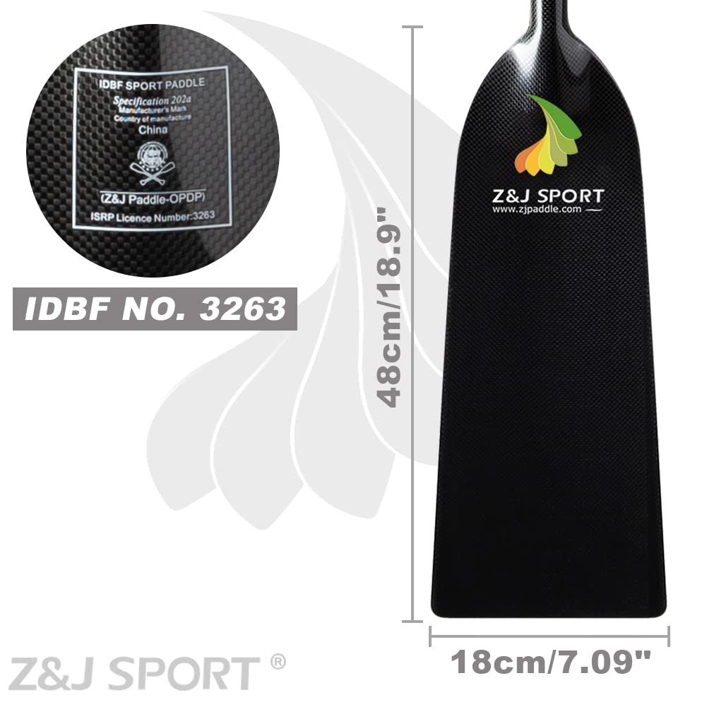 Premium IDBF Approved Carbon Fiber Dragon Boat Paddle with T-Handle - Professional Full Carbon Racing Paddle for Competitive Teams & Training - Ideal for Dragon Boat Racing, Practice & Team Events