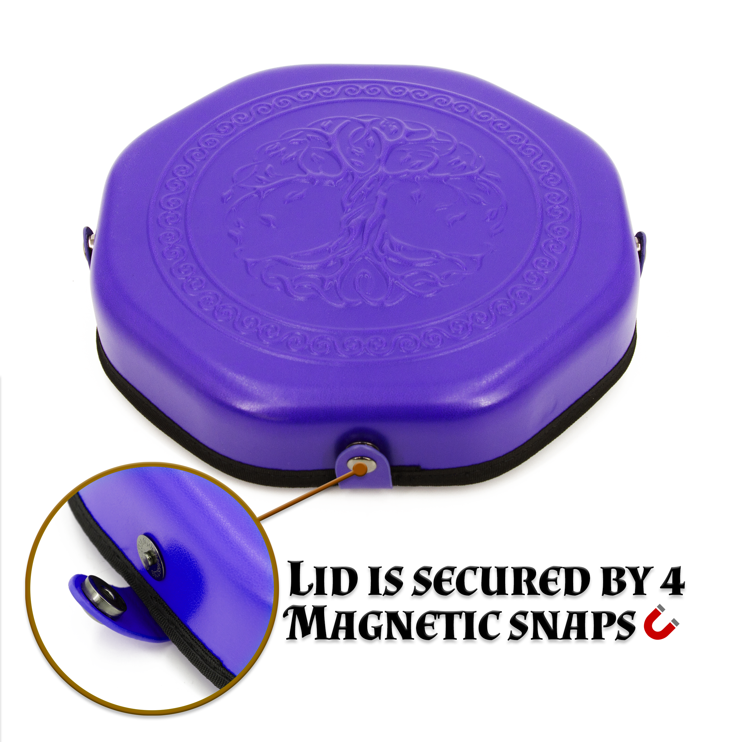 CASEMATIX Dice Tray & Storage Case - Holds 115 RPG Dice with Tree of Life Design for Dungeons & Dragons, Pathfinder - Perfect for Tabletop Gaming, Dice Protection & Organized Storage