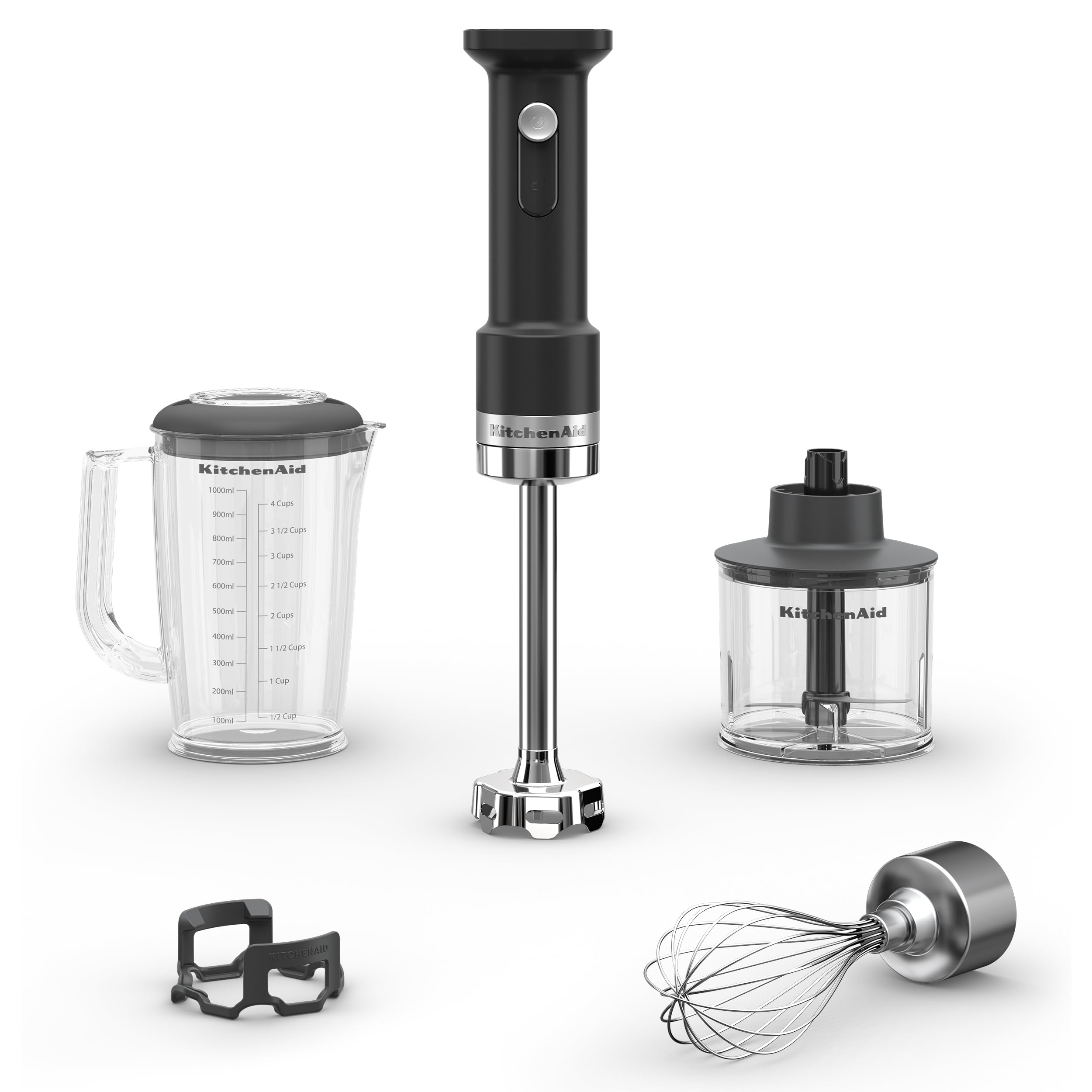 KitchenAid KHBRV05BM Cordless Hand Blender Set with Accessories - Rechargeable Battery (Sold Separately) - Perfect for Smoothies, Soups & Baking - Ideal for Home Kitchens & Small Restaurants